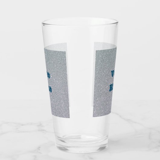 Stemming blauw glitter Drink glas (Links)