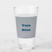 Stemming blauw glitter Drink glas (Voorkant)
