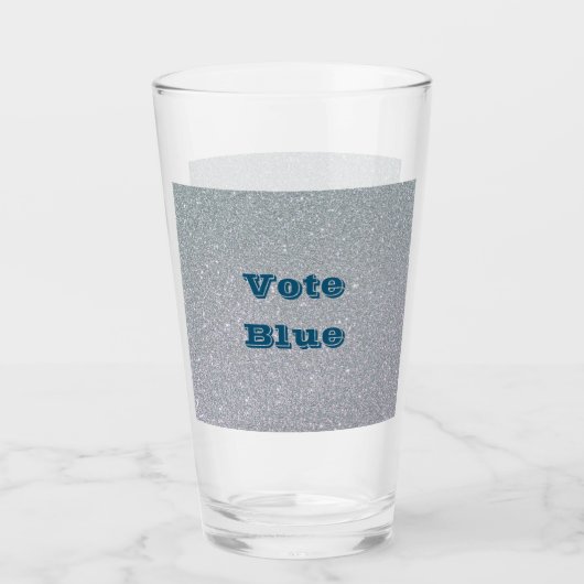 Stemming blauw glitter Drink glas (Voorkant)