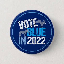 Stemming blauw in 2022 Democratische verkiezingen  Ronde Button 5,7 Cm