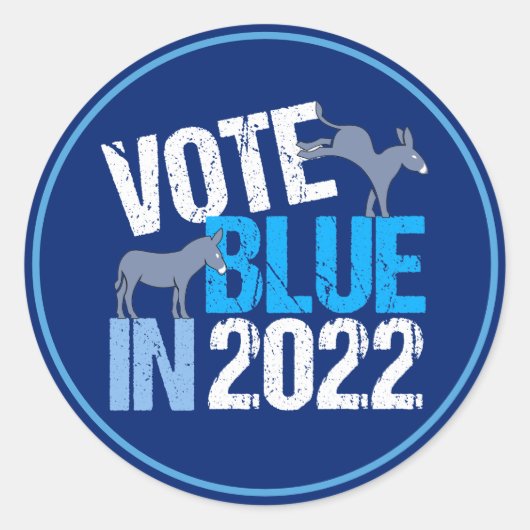 Stemming blauw in 2022 Democratische verkiezingen  Ronde Sticker (Voorkant)