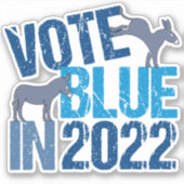 Stemming blauw in 2022 Democratische verkiezingen  Sticker (Voorkant)