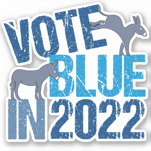 Stemming blauw in 2022 Democratische verkiezingen  Sticker (Voorkant)