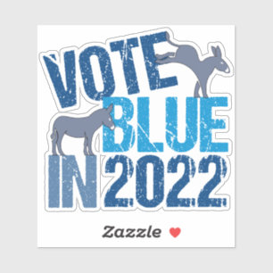 Stemming blauw in 2022 Democratische verkiezingen Sticker