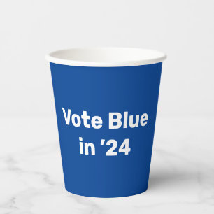 Stemming blauw in 2024 papieren bekers