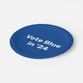 Stemming blauw in 2024 papieren bordje (Gekanteld)