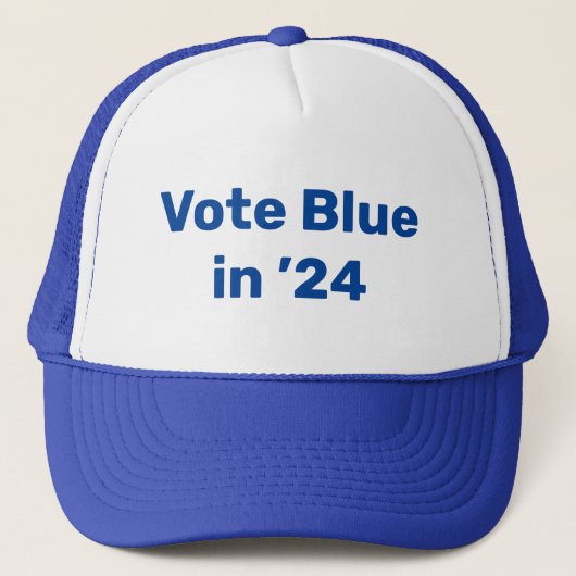 Stemming blauw in 2024 trucker pet (Voorkant)