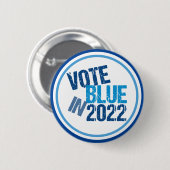 Stemming blauw in de verkiezingen van 2022 ronde button 5,7 cm (Voorkant /achterkant)