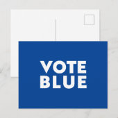 Stemming Blauw modern vet typografie wit blauw Briefkaart (Voorkant / Achterkant)