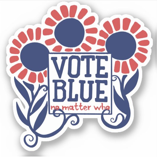 Stemming blauw ongeacht wie 2020 sticker (Voorkant)