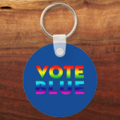 Stemming: blauw pride lgbetq, lgbt regenboogkleure sleutelhanger (Voorkant)