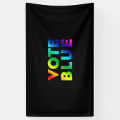Stemming blauw, pride regenboogkleuren zwart lgbtq spandoek (Verticaal)