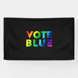 Stemming blauw, pride regenboogkleuren zwart lgbtq spandoek