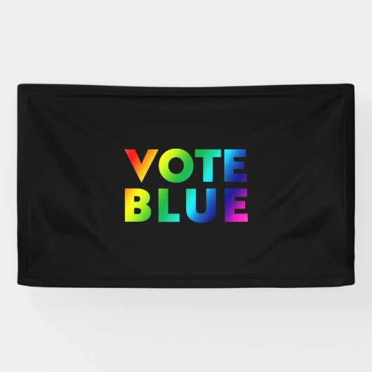 Stemming blauw, pride regenboogkleuren zwart lgbtq spandoek (Horizontaal)