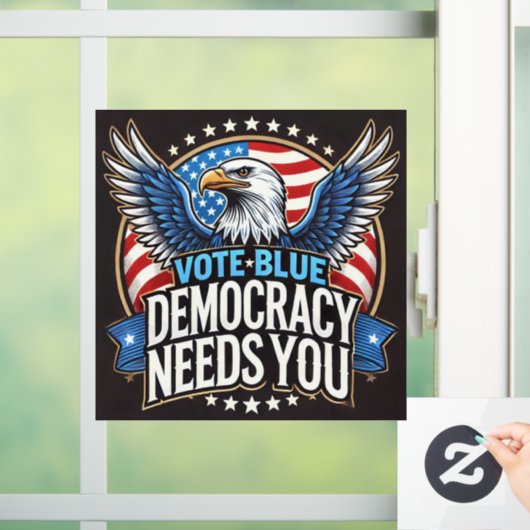 Stemming: blauw raamsticker (Huis)