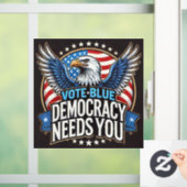 Stemming: blauw raamsticker (Huis)