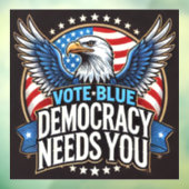 Stemming: blauw raamsticker (Vel 3)