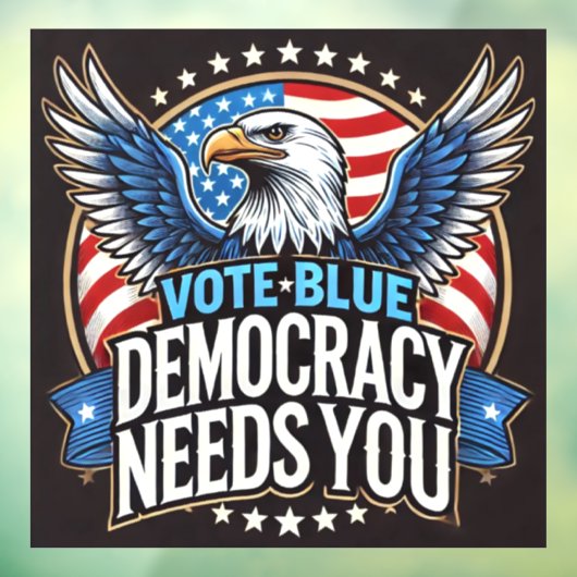 Stemming: blauw raamsticker (Vel 3)