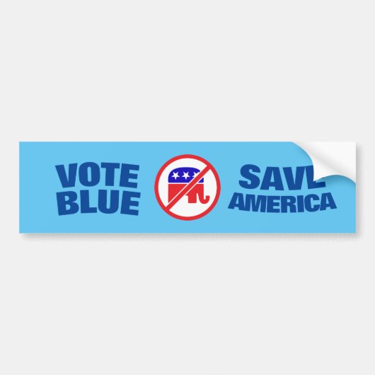 Stemming blauw - Red Amerika, anti-GOP Bumpersticker (Voorkant)