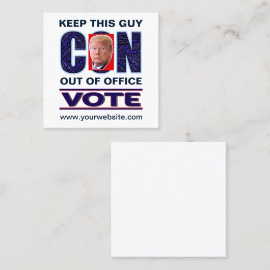 Stemming Blauw Resist Presidentieel 2024 Vierkante Visitekaartje (Voorkant / Achterkant)