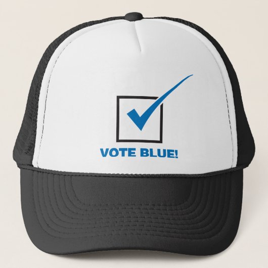 Stemming: blauw trucker pet (Voorkant)