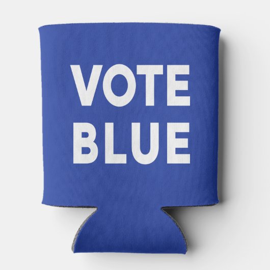 Stemming Blauw vet wit tekst over blauw politiek Blikjeskoeler (Achterkant)