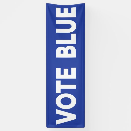 Stemming Blauw vet wit tekst over blauw politiek Spandoek (Verticaal)