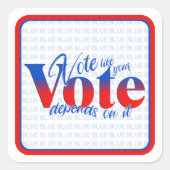 Stemming: blauw vierkante sticker (Voorkant)