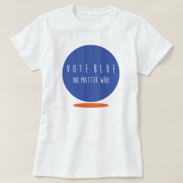Stemming blauw vrouwenbasis t-shirt