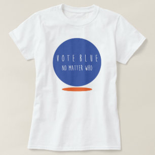 Stemming blauw vrouwenbasis t-shirt