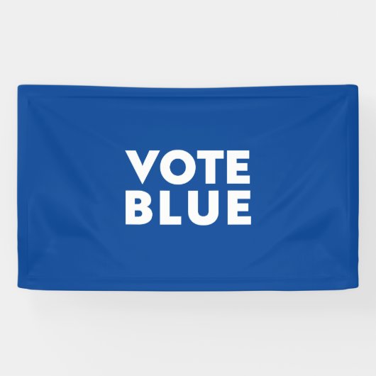 Stemming Blauw wit blauw modern vet typografie Spandoek (Horizontaal)