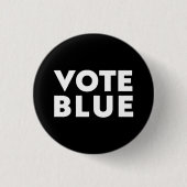 Stemming Blauw, witte, zwarte speldknop Ronde Button 3,2 Cm (Voorkant)