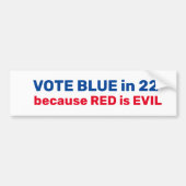 Stemming blauwe Bumpersticker (Voorkant)