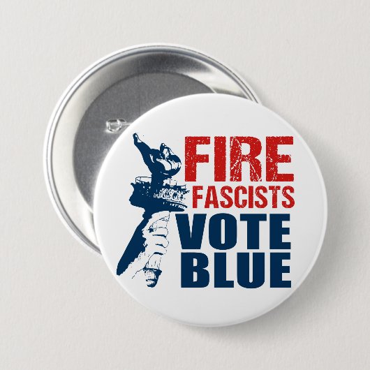 Stemming blauwe Button (Voorkant /achterkant)