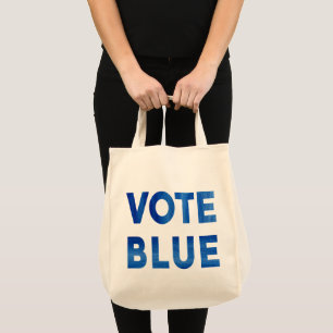 Stemming: blauwe gedurfde waterverf, politiek twee tote bag
