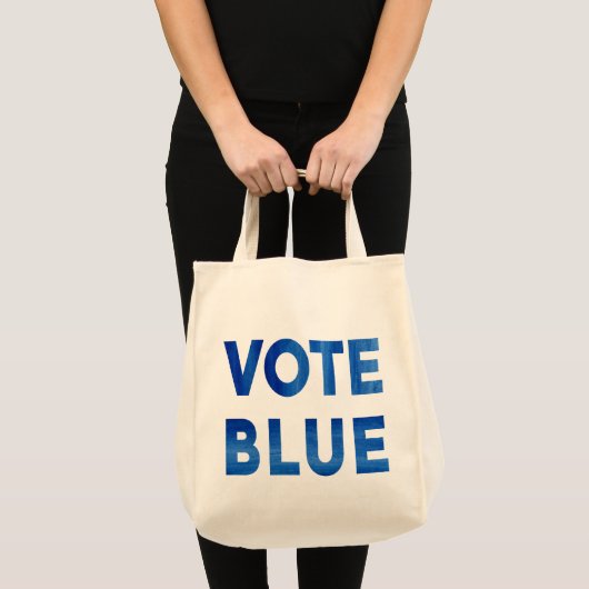 Stemming: blauwe gedurfde waterverf, politiek twee tote bag (Voorkant (product))
