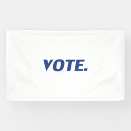 "Stemming": blauwe letters, witte achtergrond Spandoek