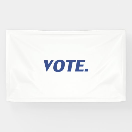 "Stemming": blauwe letters, witte achtergrond Spandoek (Horizontaal)