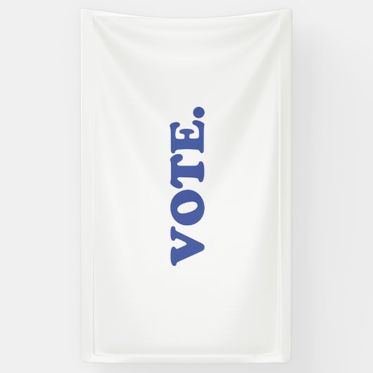 "Stemming": blauwe letters, witte achtergrond Spandoek (Verticaal)