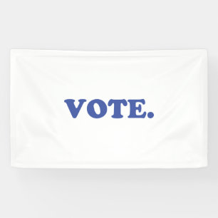 "Stemming": blauwe letters, witte achtergrond Spandoek