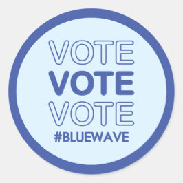 Stemming: blauwe politieke verkiezingscampagne ronde sticker