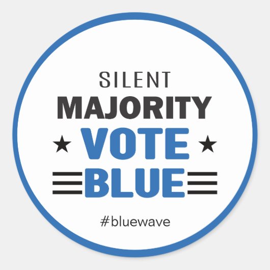 Stemming: blauwe politieke verkiezingscampagne ronde sticker (Voorkant)