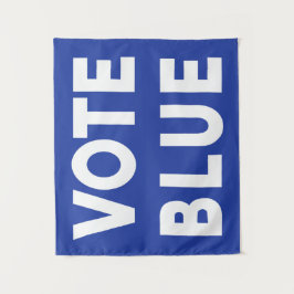 Stemming Blauwe vetgedrukte tekst politieke verkie Wandkleed