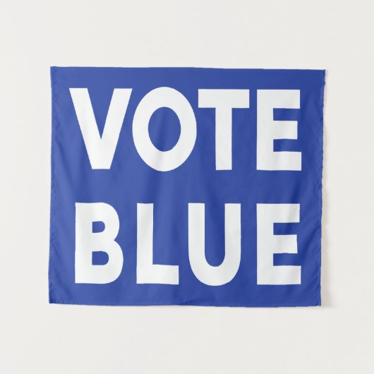 Stemming Blauwe vetgedrukte tekst politieke verkie Wandkleed (Voorkant (horizontaal))