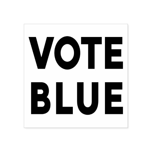 Stemming Blauwe vetgedrukte tekst Rubberstempel (Afrduk)