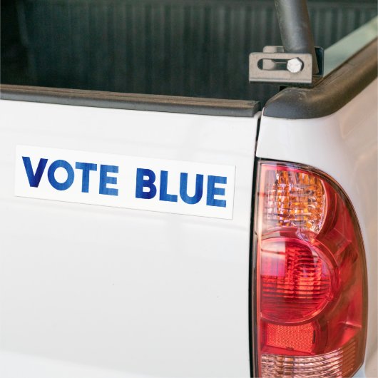 Stemming: blauwe vettige tekst waterverf politiek bumpersticker (Op Truck)