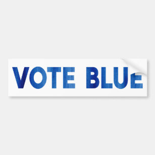 Stemming: blauwe vettige tekst waterverf politiek bumpersticker