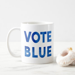 Stemming: blauwe vettige tekst waterverf politiek koffiemok