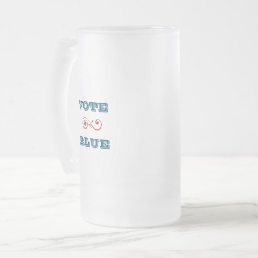 Stemming blauwe voorste Mok (Voorkant links)