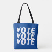 stemming - blauwe, witte canvas tas (Achterkant)